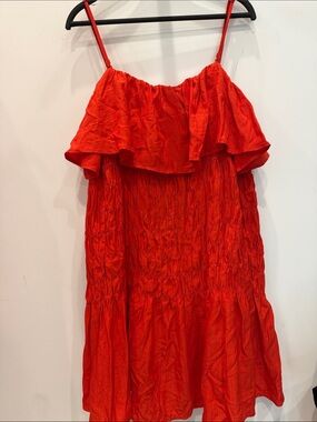Red Ruffle Sundress - Women's Mini Dress